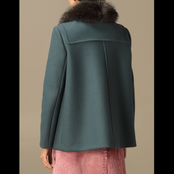 Prada Navy Blue Wool/Cashmere Blend Toggle Swing Duffle Coat Jacket - Picture 10 of 11